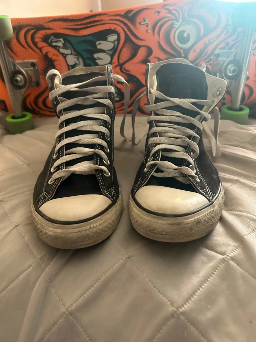 Converse High Top Sneakers Black sz 10 chuck Taylor skate street basketball - Picture 5 of 7